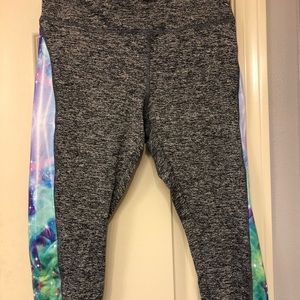 Grey and galaxy Lularoe jade crop leggings!